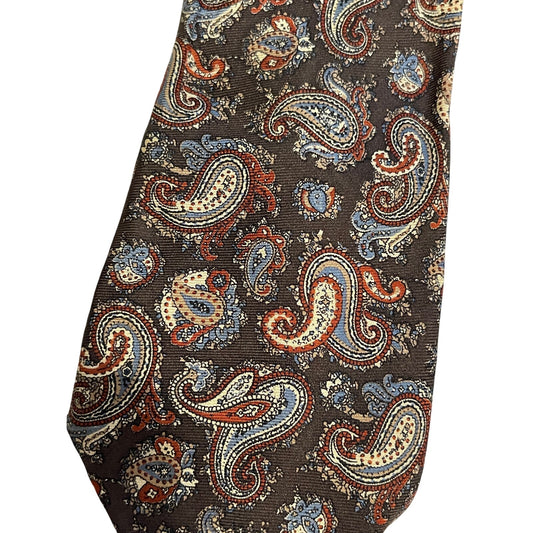 Vintage Neiman Marcus Italian Made 100% Silk Paisley Print Necktie - Men's Tie