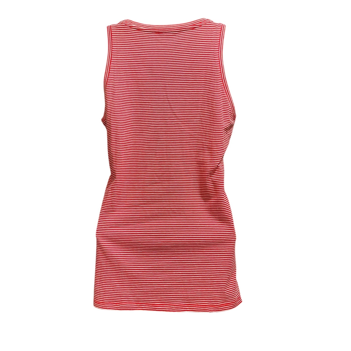Ann Taylor Red & White Stripe Sequined Tank Top - Small