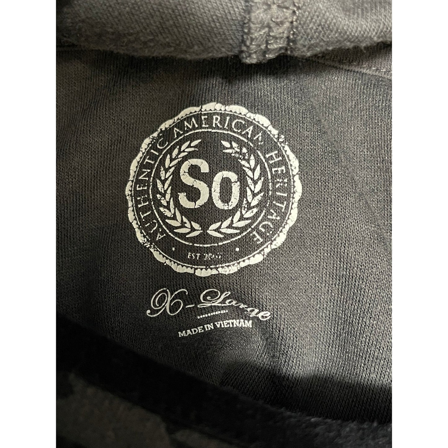 SO Authentic American Heritage Gray Black Geometric Hooded Sweatshirt - XL