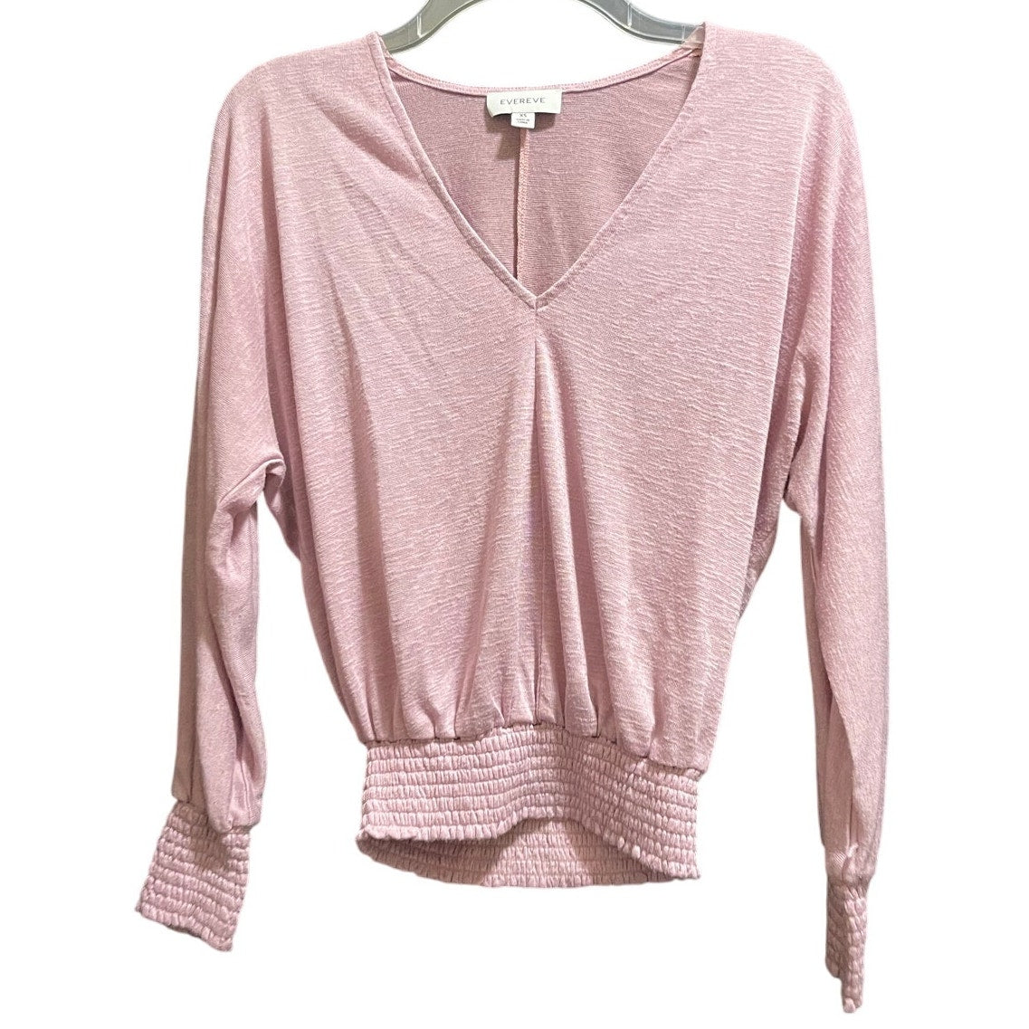 Evereve Size XS Light Pink/Purple Long Sleeve Cinched Waist Sweater Blouse