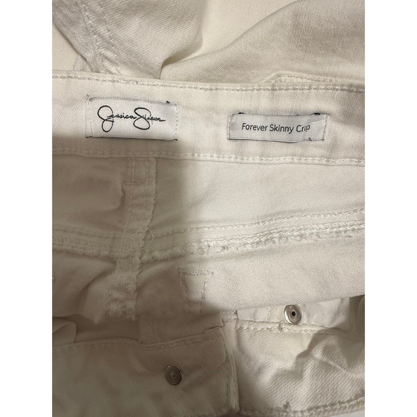 Jessica Simpson Forever Skinny Crop White Denim Jeans - Size 28