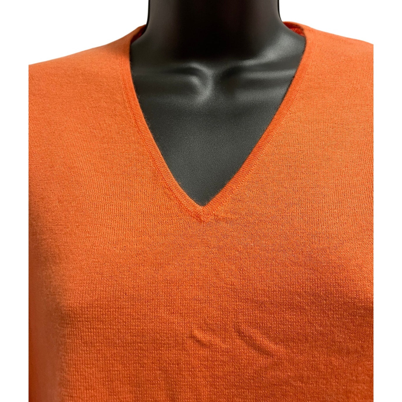 Fairway & Greene 100% Cashmere Long Sleeve Orange Sweater Size Small