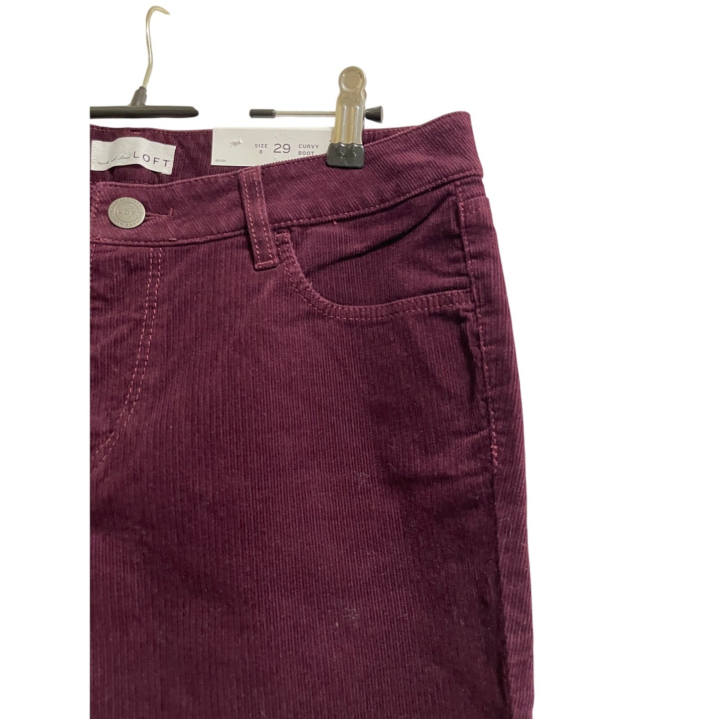 NWT Ann Taylor The Loft Aubergine Burgundy Corduroy Curvy Bootcut Jeans Size 29