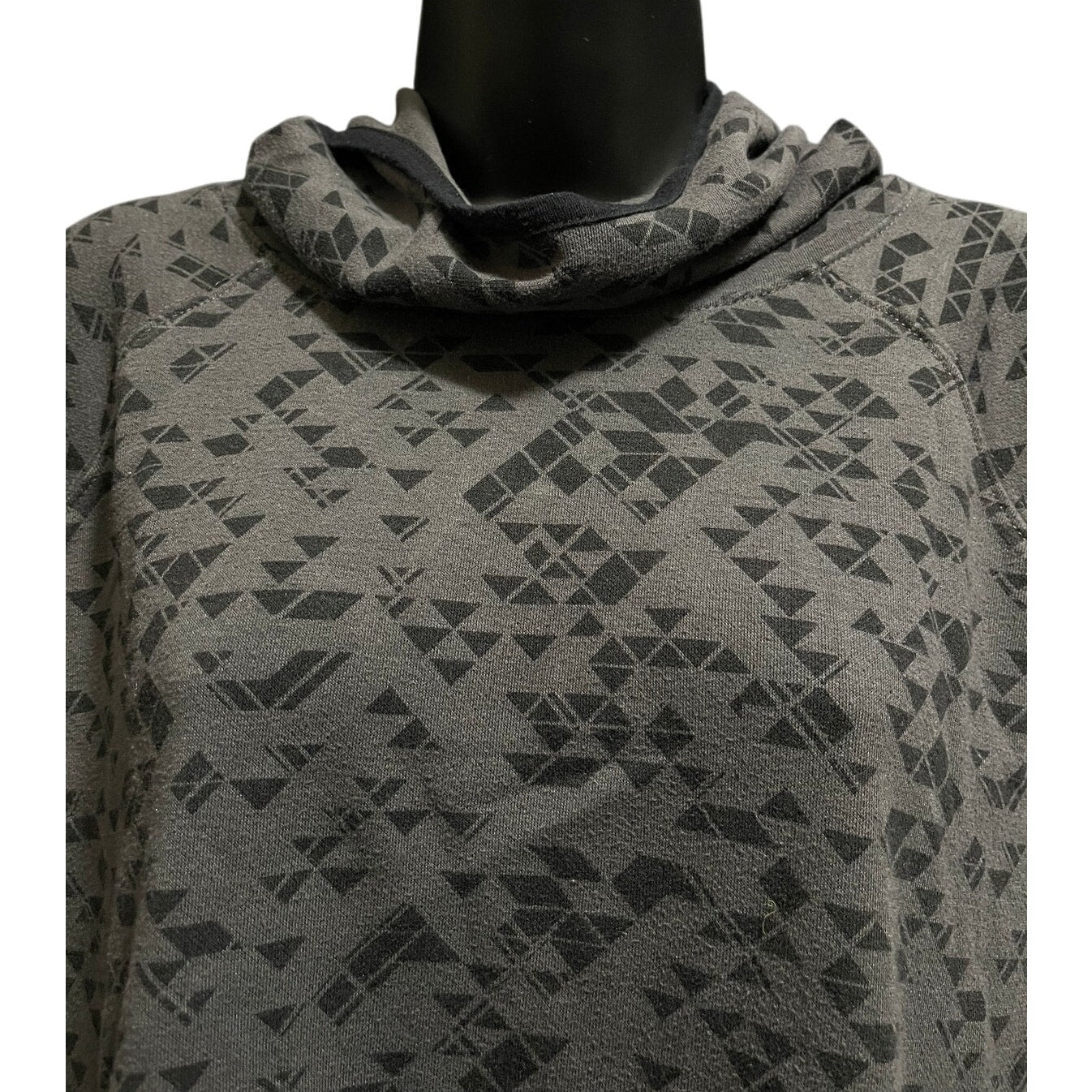 SO Authentic American Heritage Gray Black Geometric Hooded Sweatshirt - XL