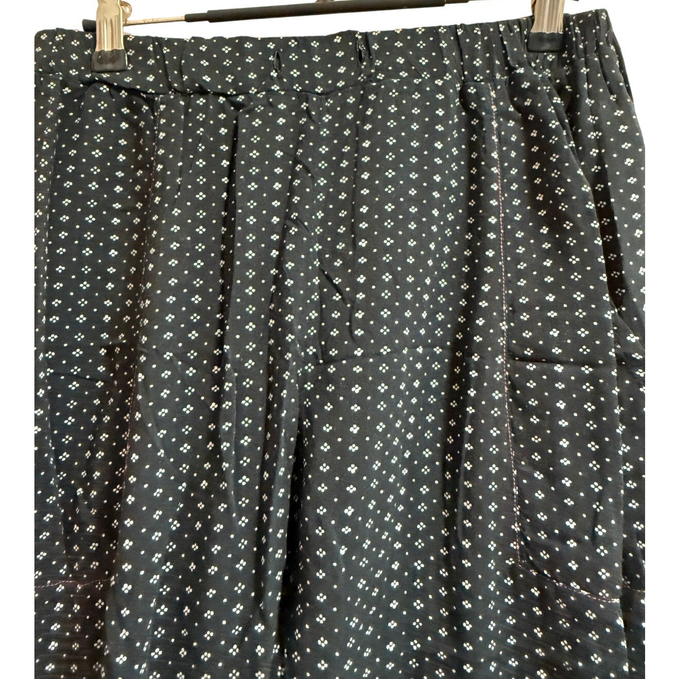 HATCH Black / Dark Navy Blue Elastic Waist Casual Pants - Small
