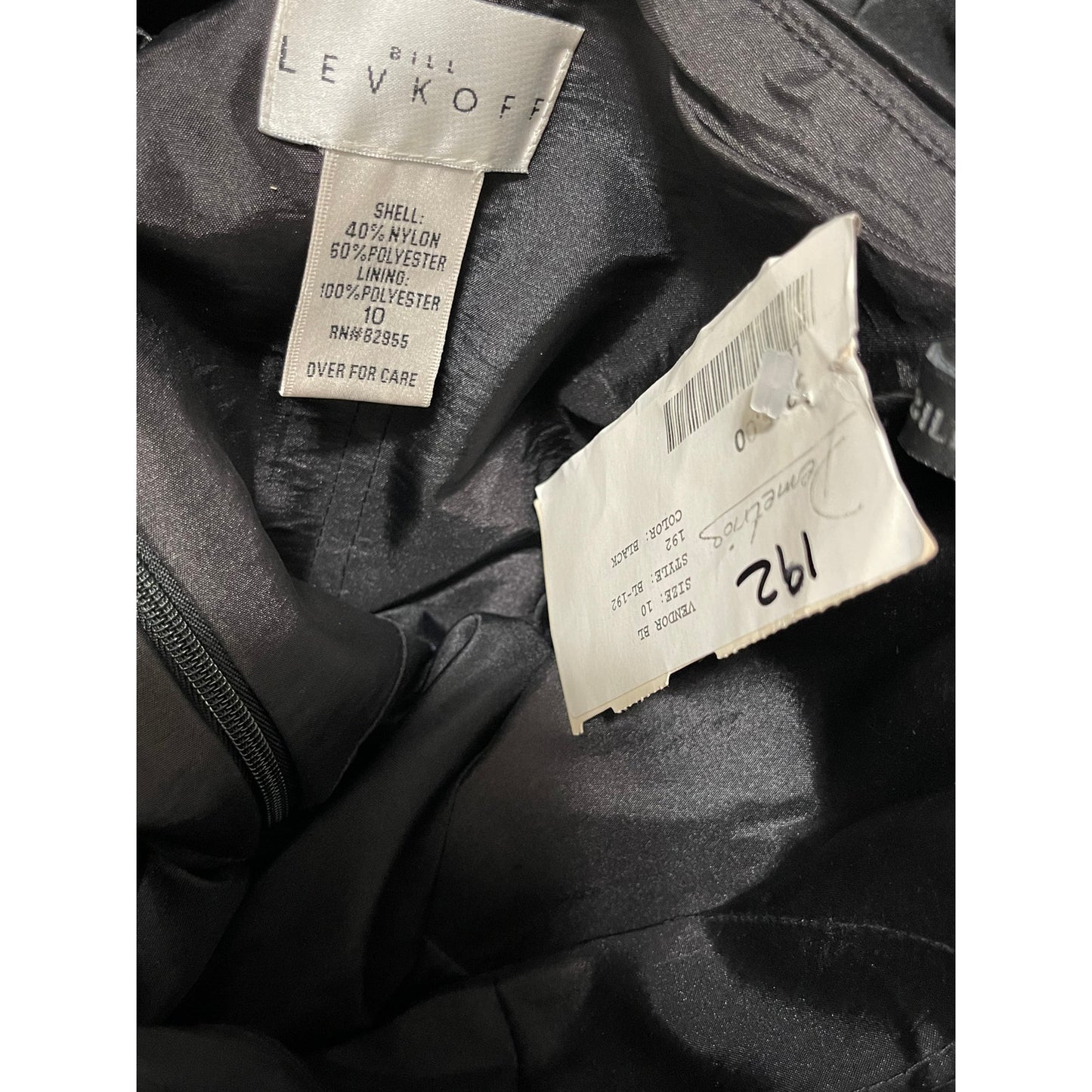 NWT Bill Levkoff Black Asymmetrical Ruffle Gown Size 10 MSRP $245