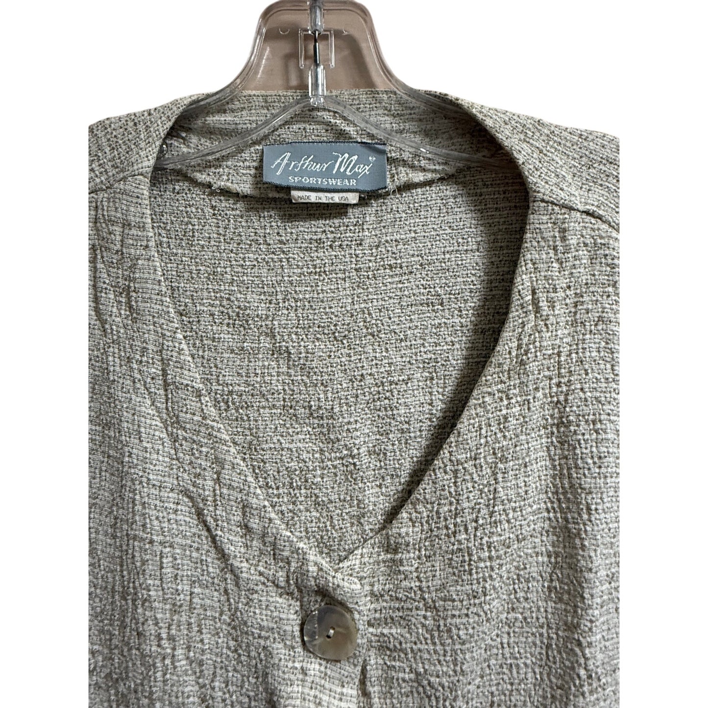Vintage Arthur Max Sportswear Button Up Tie Side Blouse Size Medium