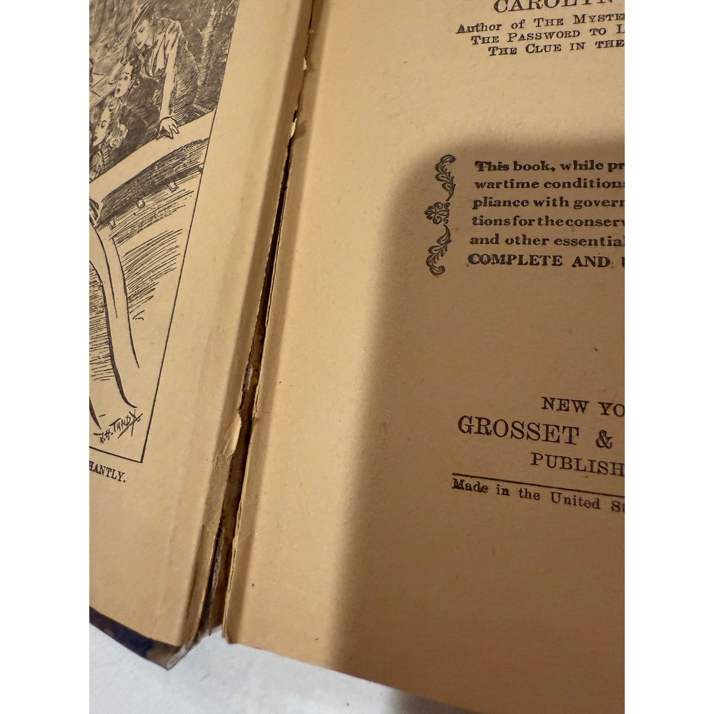 Nancy Drew - The Clue of the Broken Locket - Wartime 1st Edition 1934 Hardcover