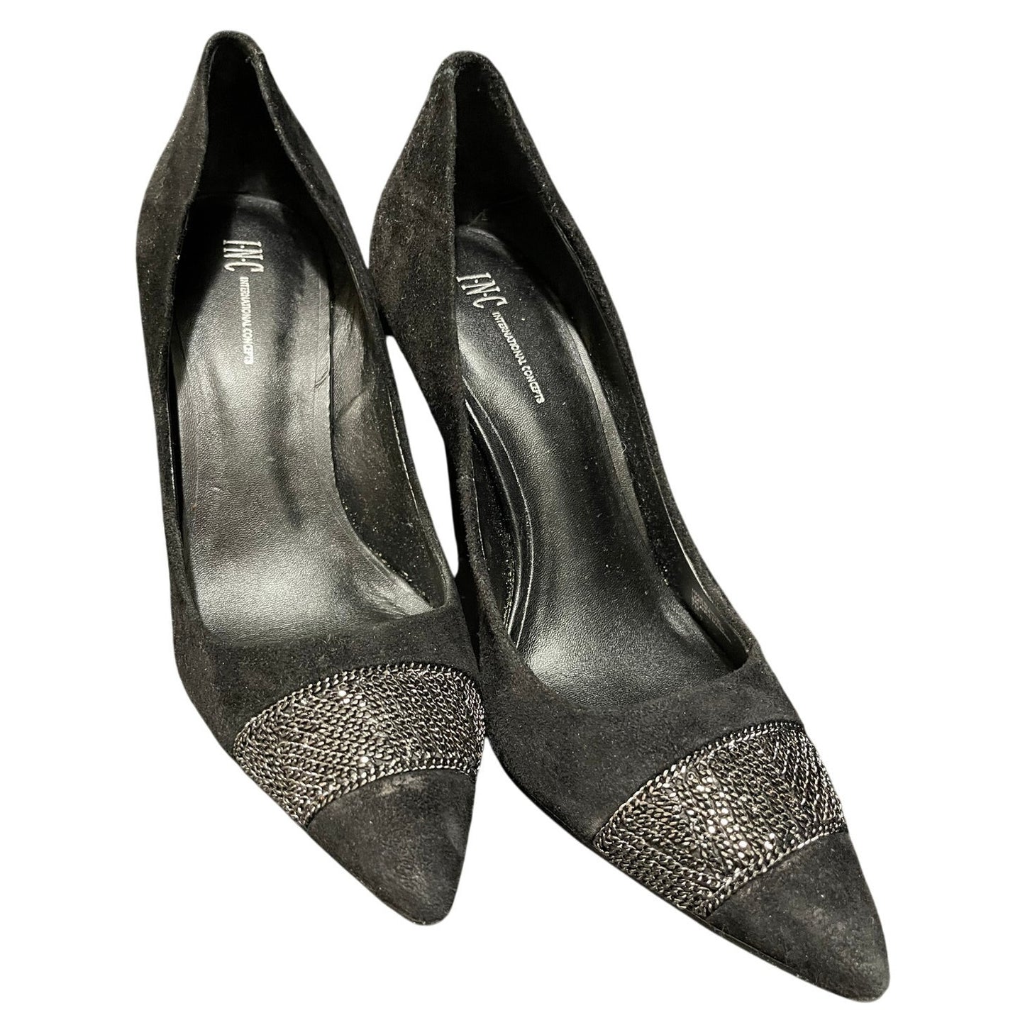INC International Concepts Black Velvet Heels - Size 7 - NEW IN BOX