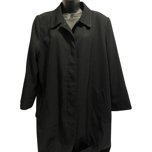 London Fog Black Lined Overcoat - Size Medium Women's