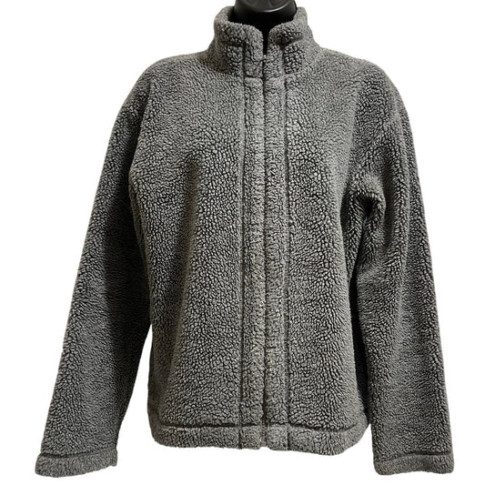 GAP Women's Size Medium Gray Full Zip Sherpa Jacket Long Sleeve
