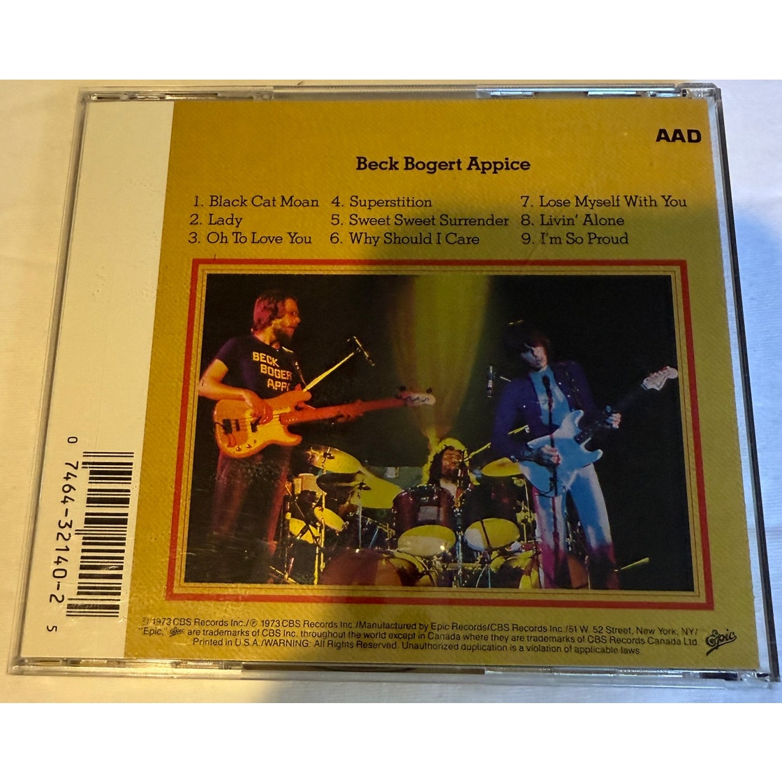 Beck Bogert & Appice 1973 CD CBS Records