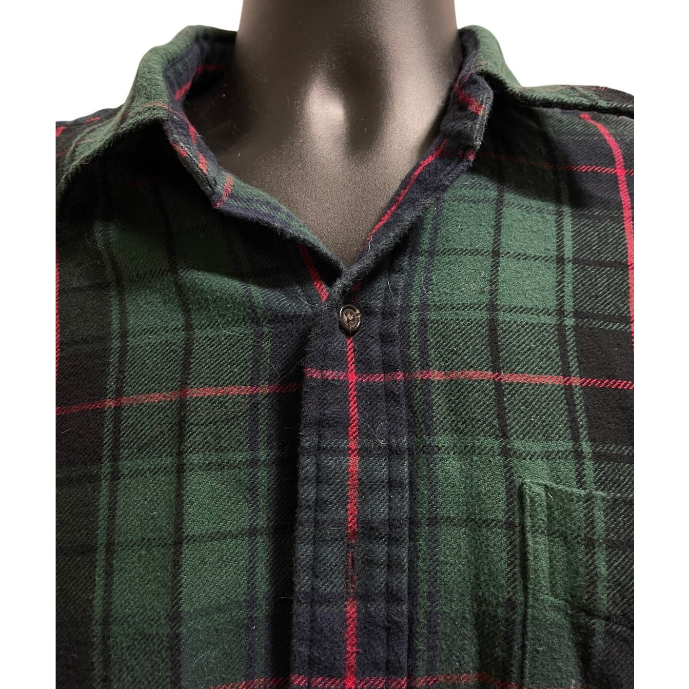Vintage Polo Ralph Lauren Green Plaid 100% Cotton Button Front Shirt - Medium