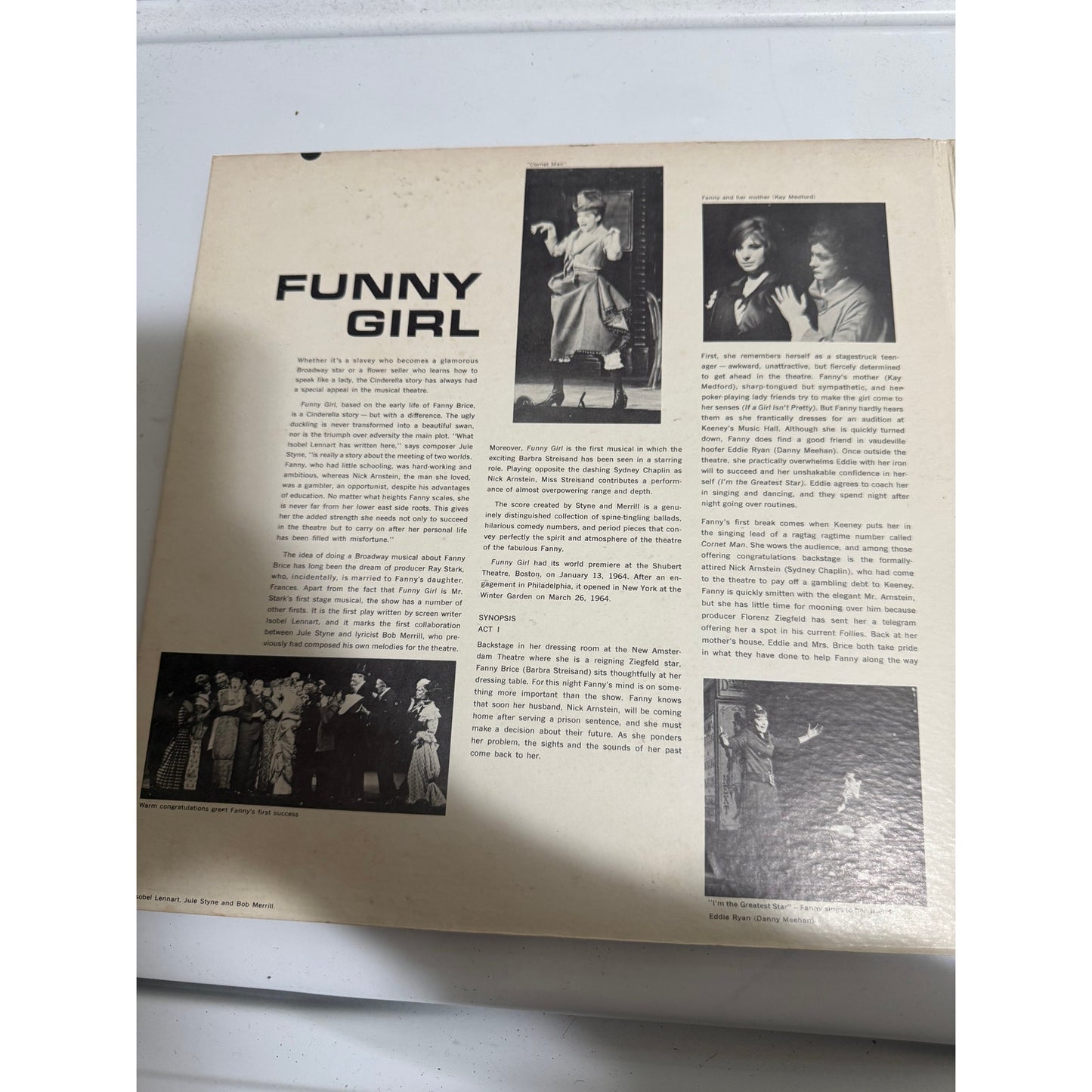Funny Girl Original Broadway Cast Barbara Streisand 1964 LP 12" Vinyl VG+