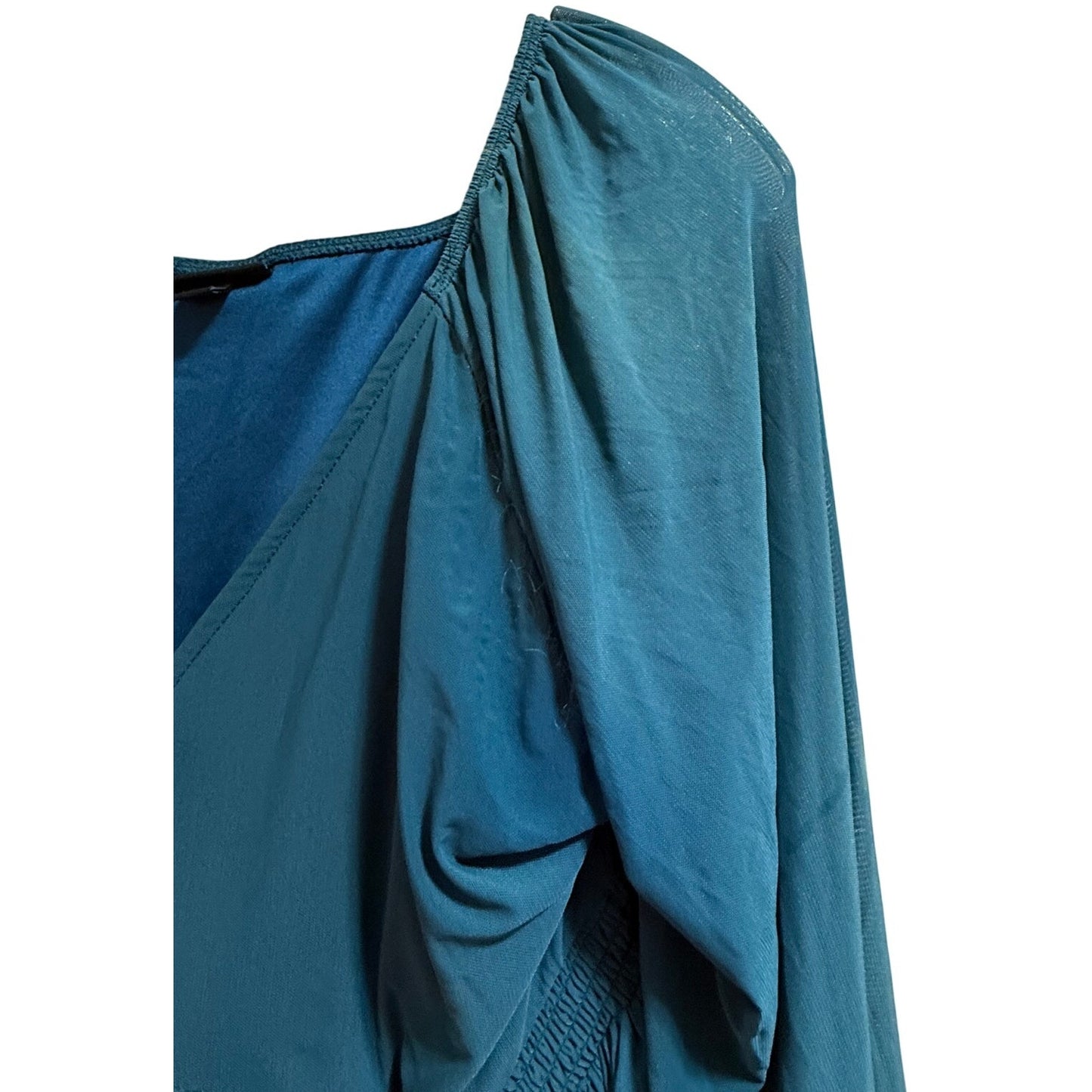 Torrid Teal Green / Blue Stretch Long Sleeve Blouse - Size 1 (Large)