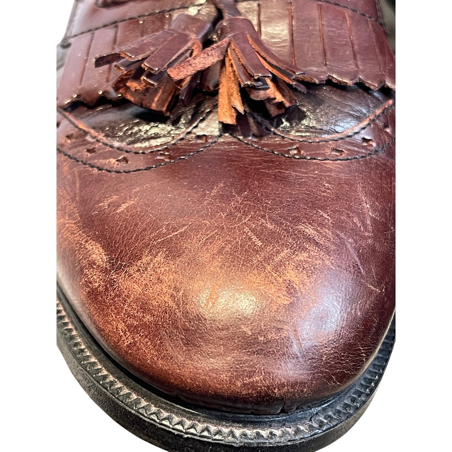 Stanley Blacker Brown Oxfords Men's Size 8.5 61606 Made in Italy