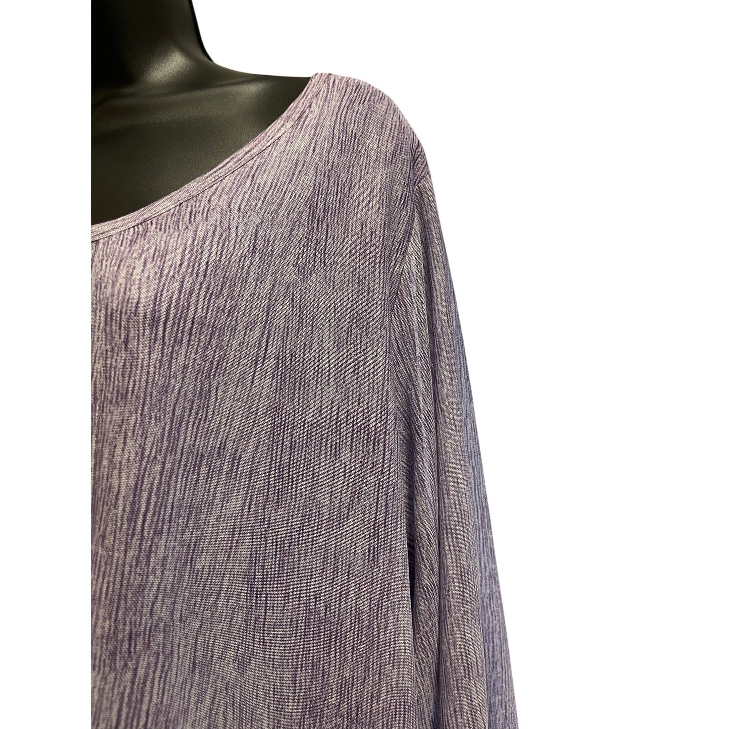 Timeson XXXL Purple Flowy Floral Print Long Sleeve Blouse