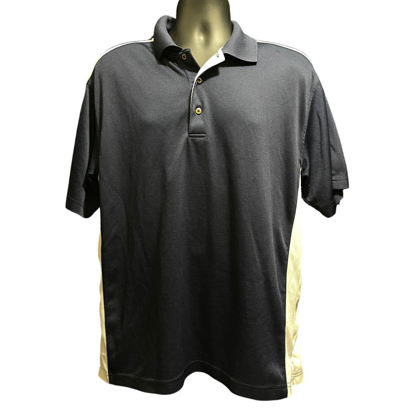 Grand Slam Golf Size Large Navy x White Polo Shirt - Golf