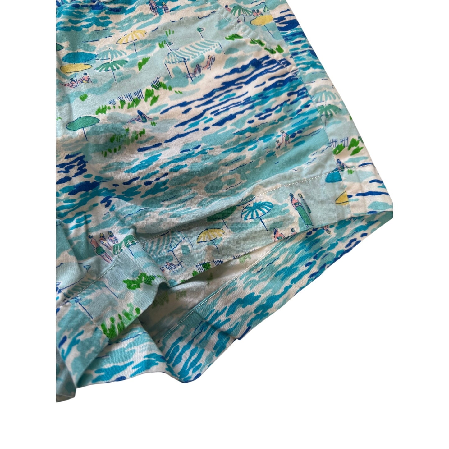 Lilly Pulitzer Blue & Green Beach Print Short Shorts - Size 4