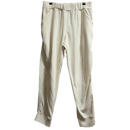 Dudley Stephens White Terry Fleece Elastic Waist Size Large Sweatpants