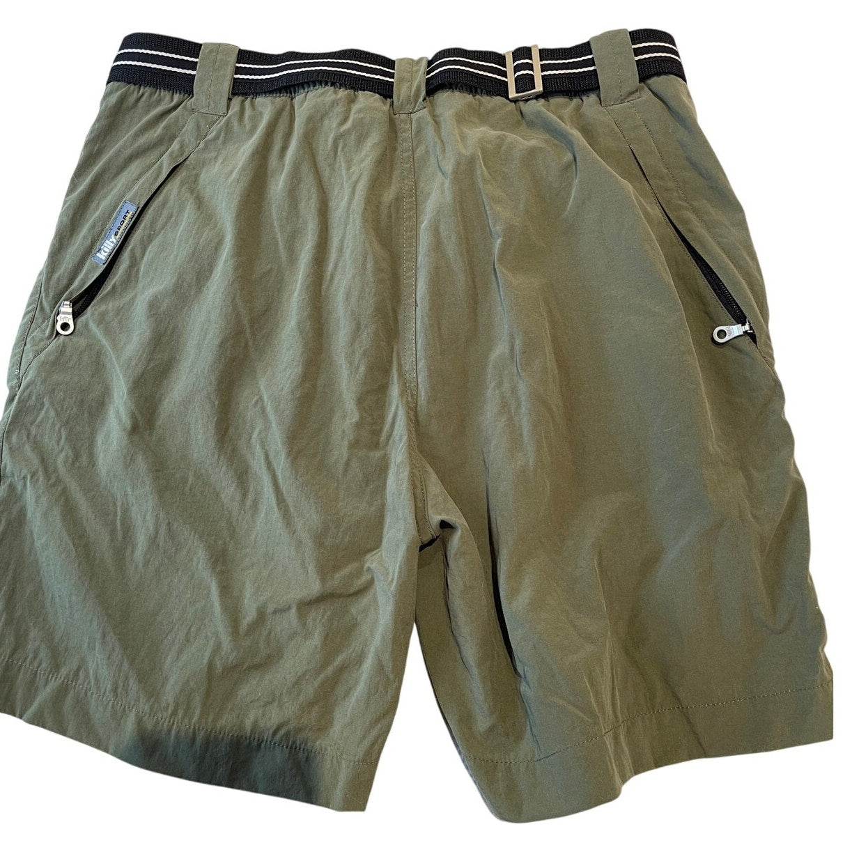 Killy Sport - Size Large - Green Shorts w/Belt - Zipper Pockets