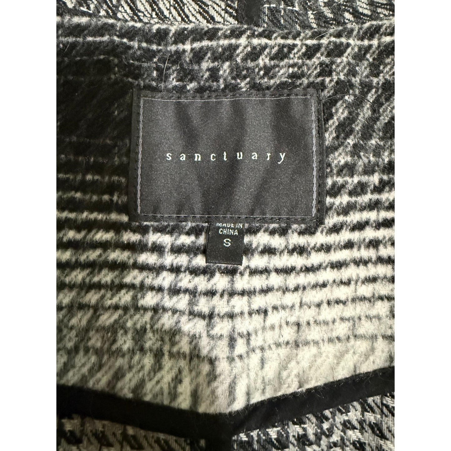 Sanctuary by Anthropologie Gray & Black Polyester Blend Hooded Jacket - Small