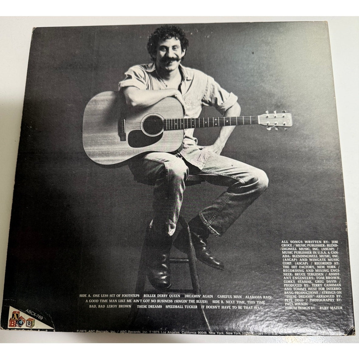 Jim Croce "Life and Times" Vinyl LP 1973 "One Less Set of Footsteps"
