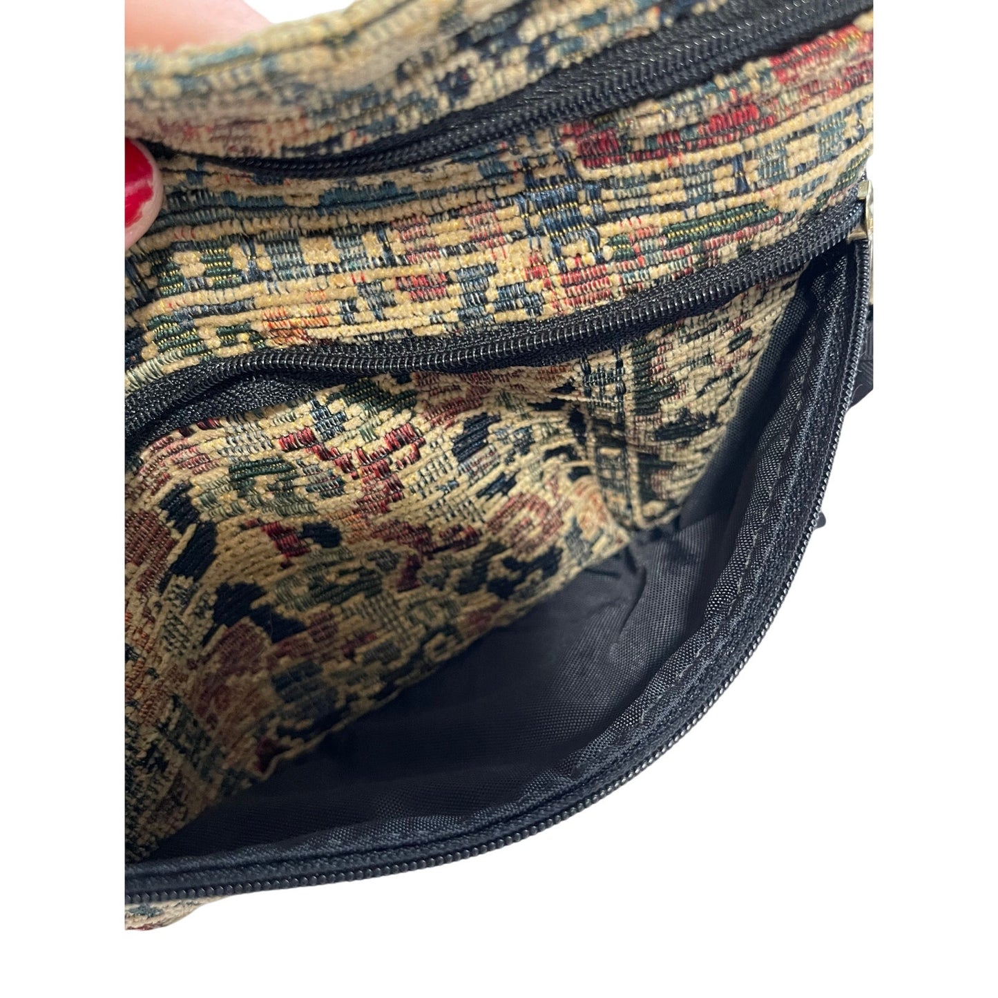 Vintage Carpet Bag Purse - Shoulder - Crossbody - Zipper Closure