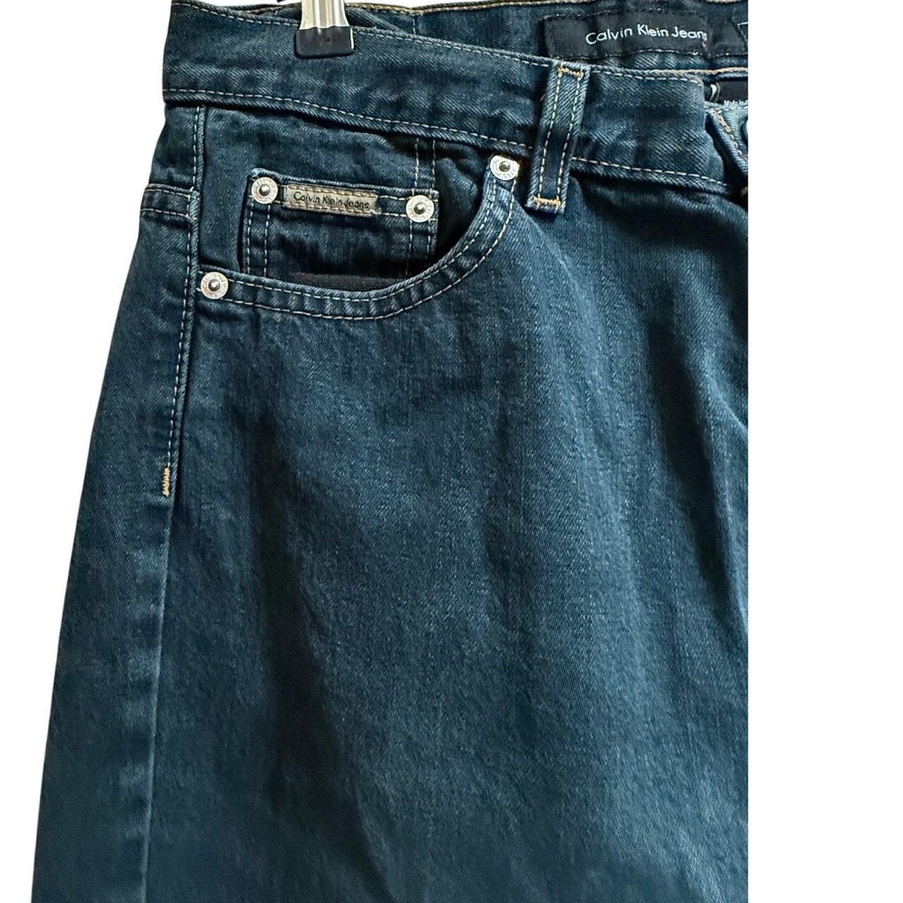 Calvin Klein Jeans Size 8 Women's Classic Straight High Rise Dark Wash Denim