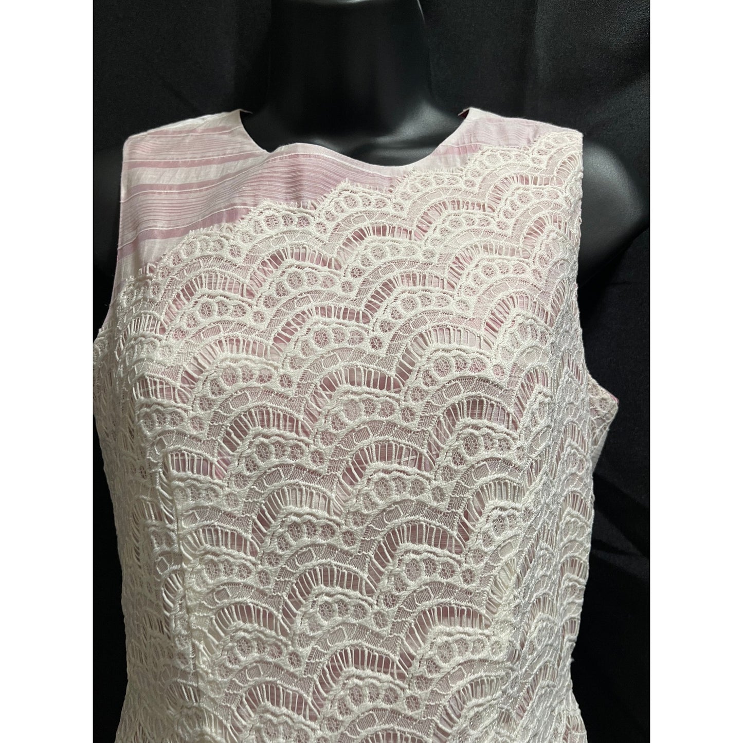 Ivy & Blu Pink & White Lace Sleeveless Dress - Size 2