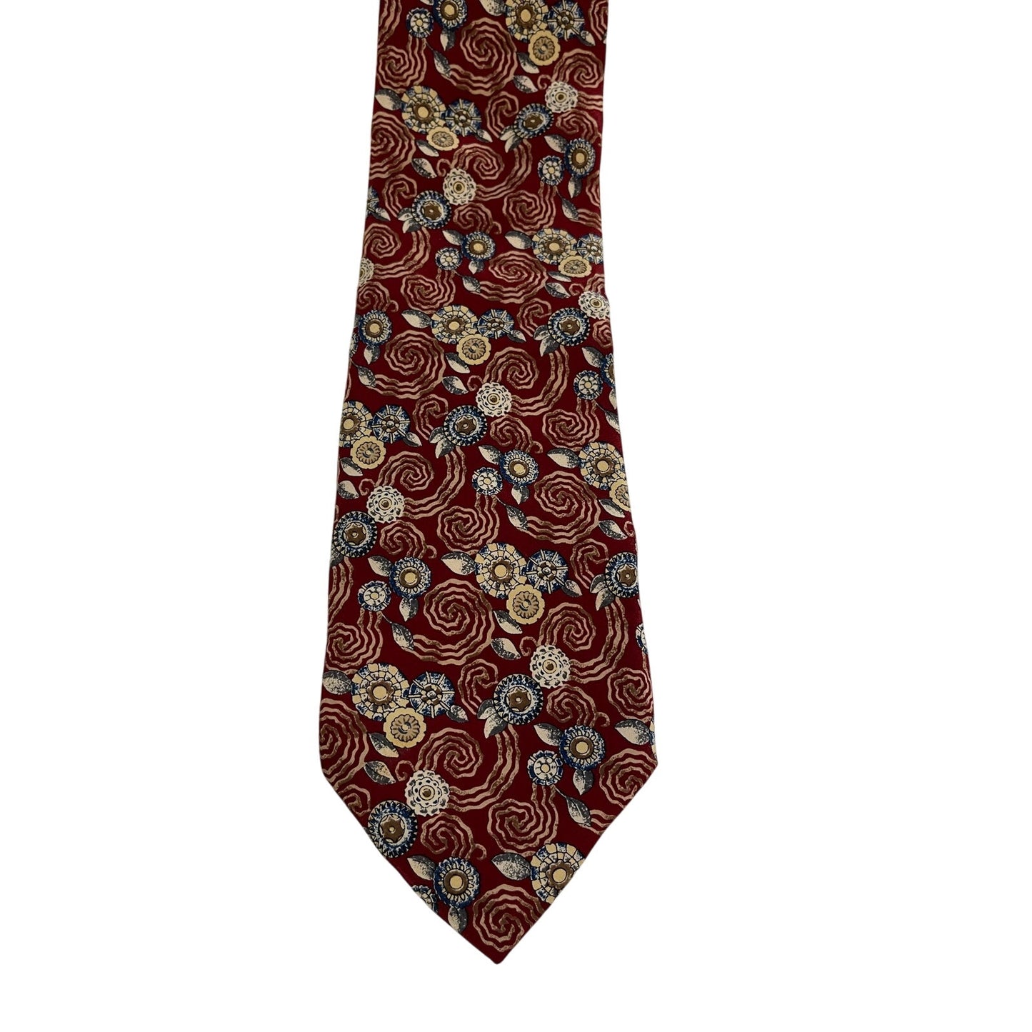 Vintage Metropolitan Museum of Art Red Abstract Print 100% Silk Necktie