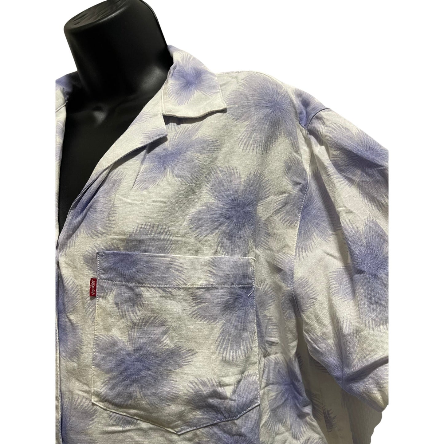 Levi's White & Purple Floral Shirt - Cropped Button Up - Size Large