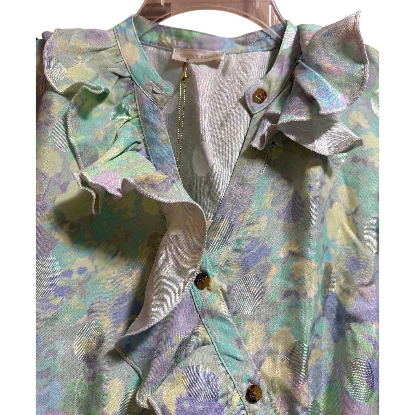 Stine Goya Odette Pastel Bloom Ruffle Prairie Dress - Long Sleeve - Medium - NWT
