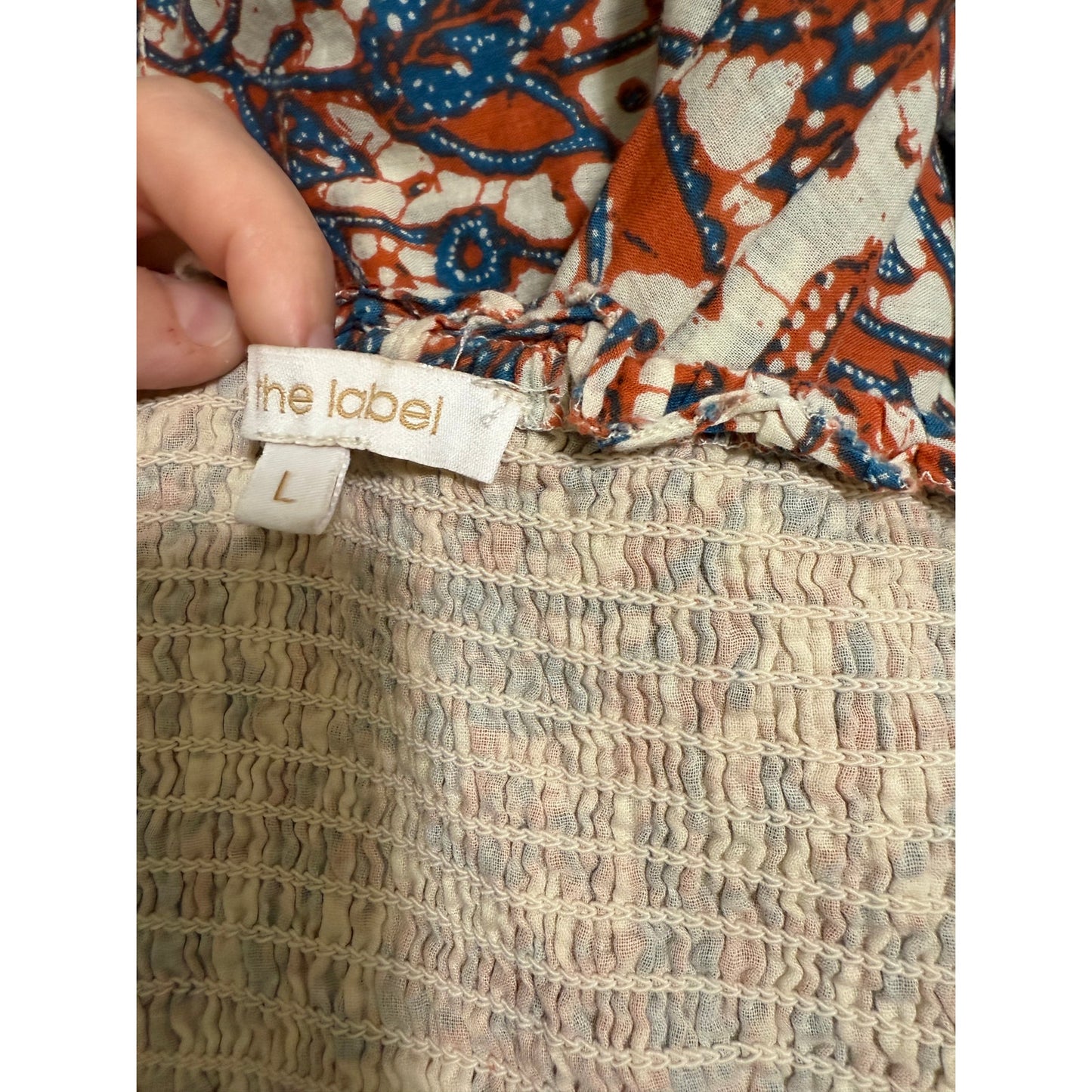 Love the Label Blue and Orange Floral Sleeveless Dress - Large