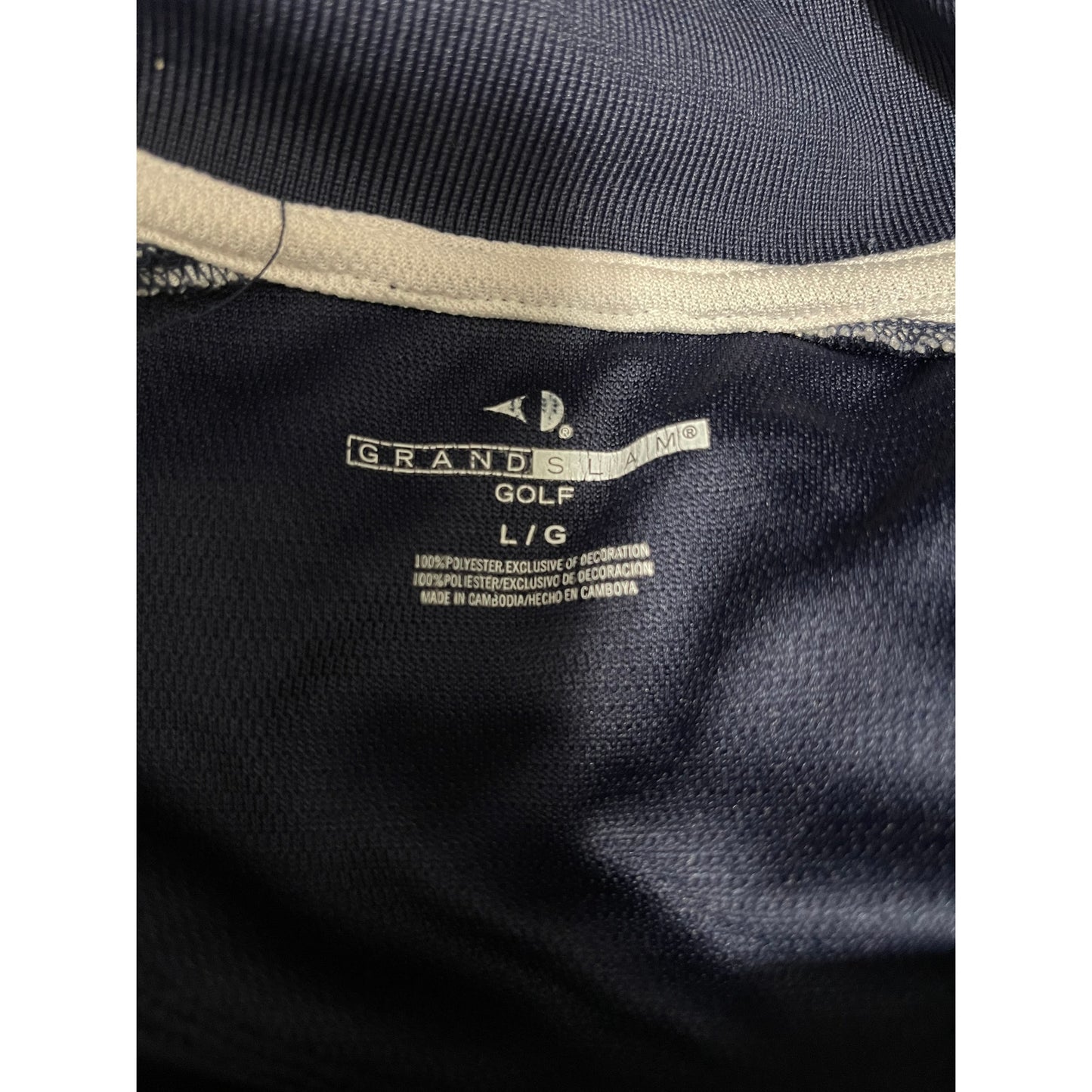 Grand Slam Golf Size Large Navy x White Polo Shirt - Golf