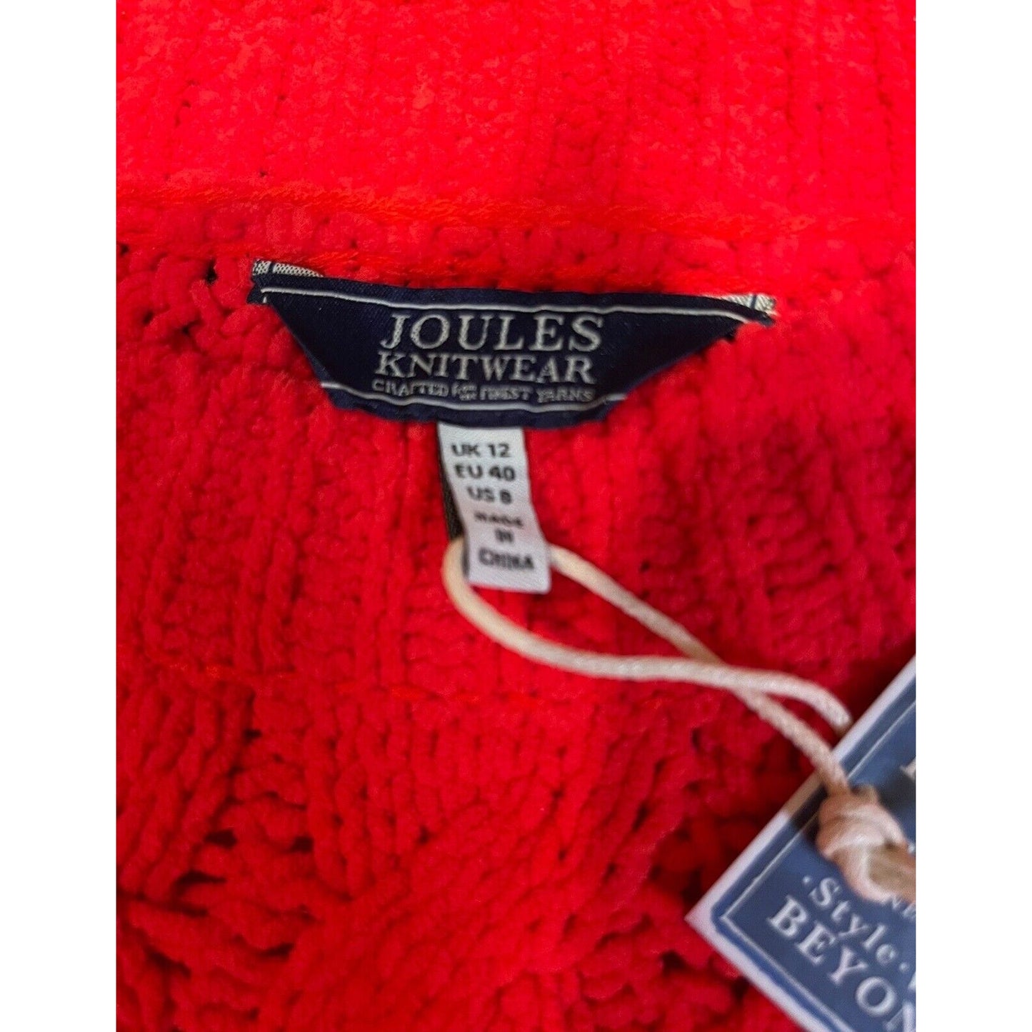 NWT Joules Knitwear Red Cable Knit Women’s Sweater Crew Neck Size 8 $62 MSRP