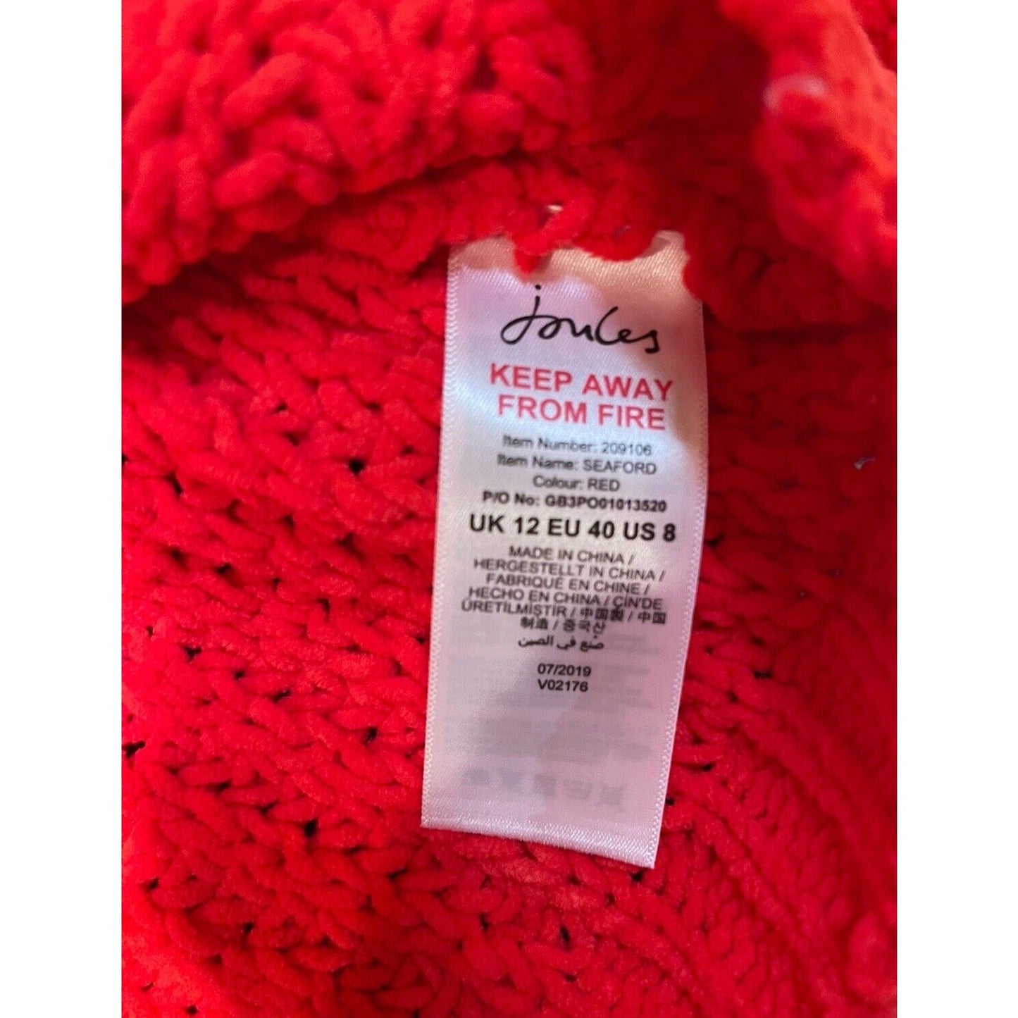NWT Joules Knitwear Red Cable Knit Women’s Sweater Crew Neck Size 8 $62 MSRP